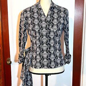 Ann Taylor Artsy True Wrap Side Tie Belt Shirt